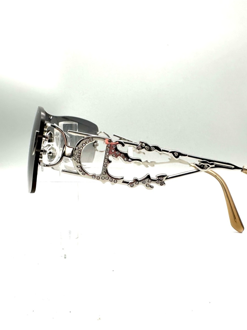 Christian Dior Fire Sunglasses Silver Flame Grey Gradient Shield 75BHY 125 C2 - Picture 4 of 8